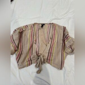 Nasty Gal Stripe Direction tie Crop Top - Size US 6